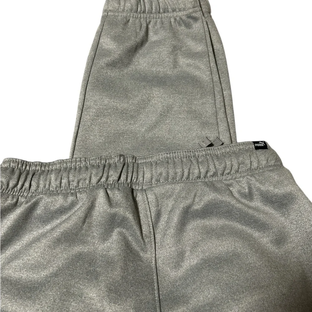 PUMA Youth Joggers Boys Medium 10/12 Heather Grey Athletic Sweatpants NWT